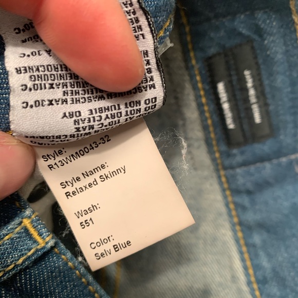 R13 shredded relaxed skinny jean - Picture 4 of 4